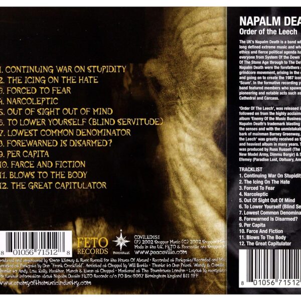 NAPALM DEATH – ORDER OF THE LEECH CD