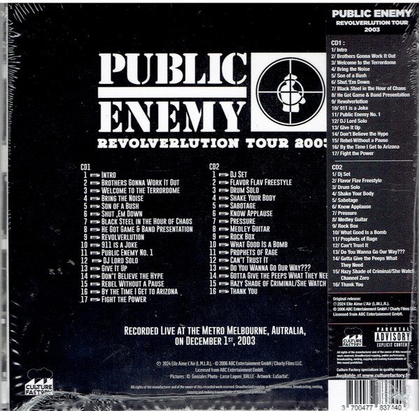 PUBLIC ENEMY – REVOLUTIONARY TOUR 2003 RSD 2024 CD2
