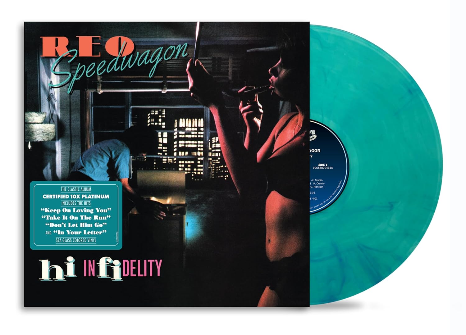 REO SPEEDWAGON – HI INFIDELITY sea glass coloured vinyl LP
