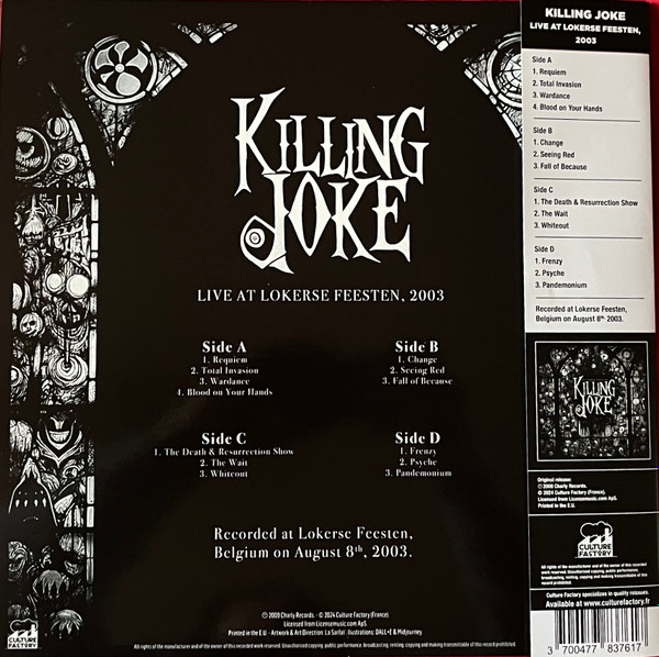KILLING JOKE – LIVE AT LOKERSE FEESTEN black & white vinyl LP2 +DVD