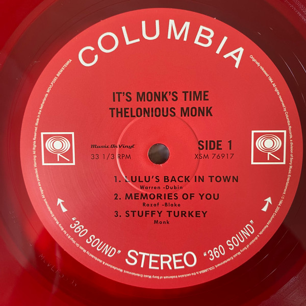MONK THELONIOUS – IT’S MONK’S TIME translucent red vinyl LP