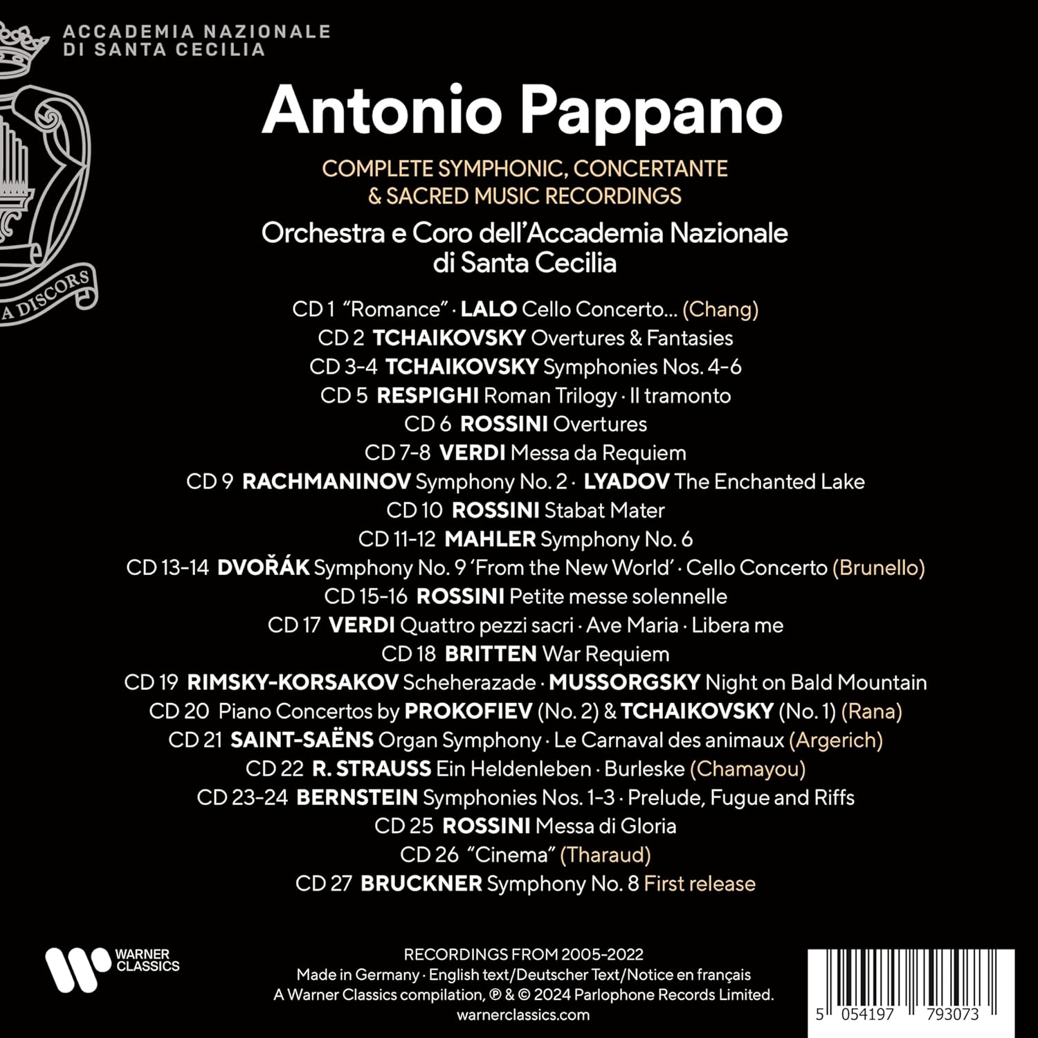 PAPPANO ANTONIO – COMPLETE SYMPHONIC, CONCERTANTE & SACRED MUSIC RECORDINGS CD27