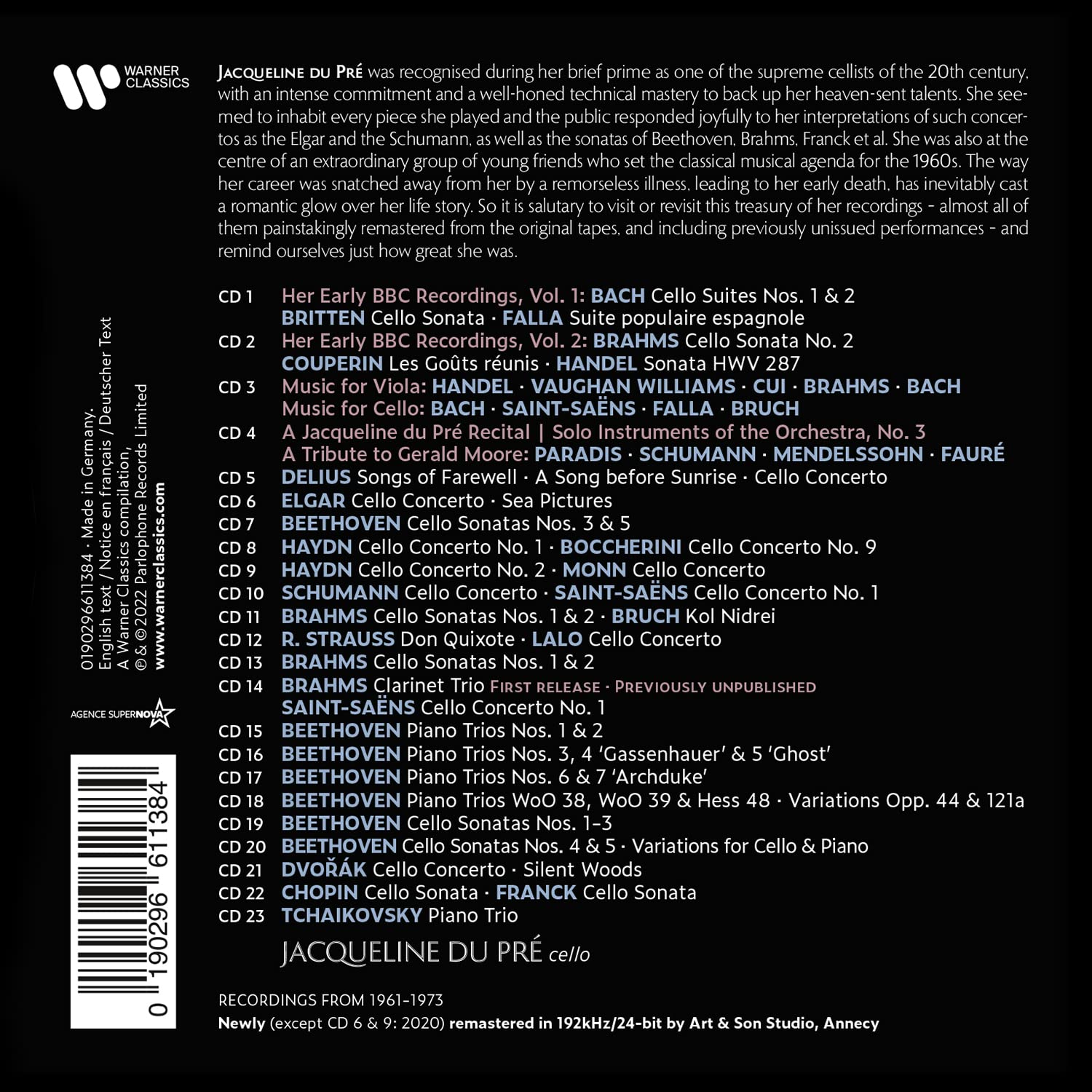 DU PRE JACQUELINE – COMPLETE WARNER RECORDINGS CD23