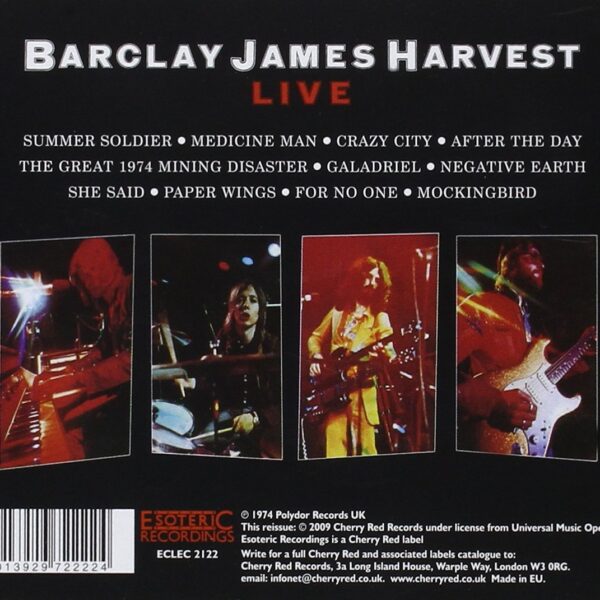 BARCLAY JAMES HARVEST – LIVE CD