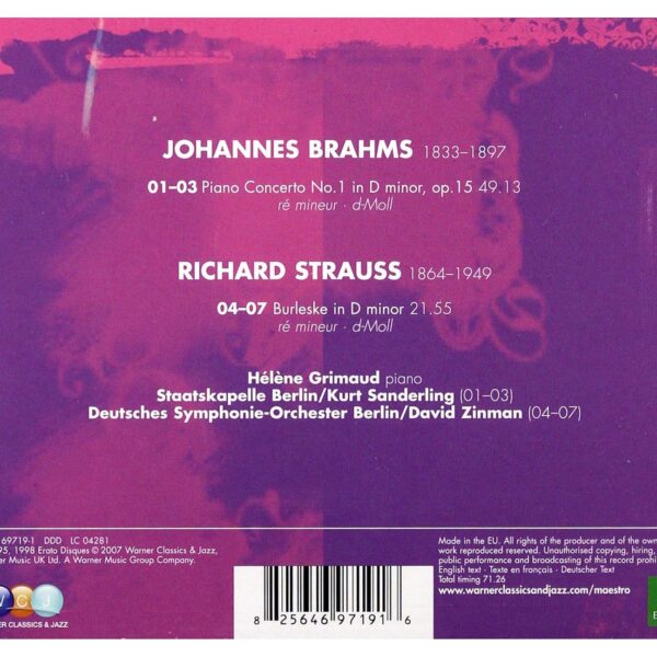 STRAUSS RICHARD/GRIMAUD – BURLESKE CD