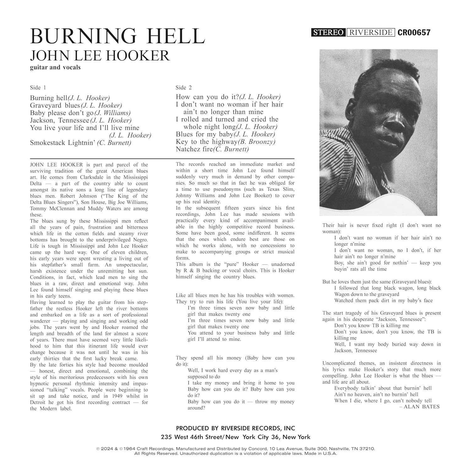 HOOKER JOHN LEE – BURNING HELL craft LP