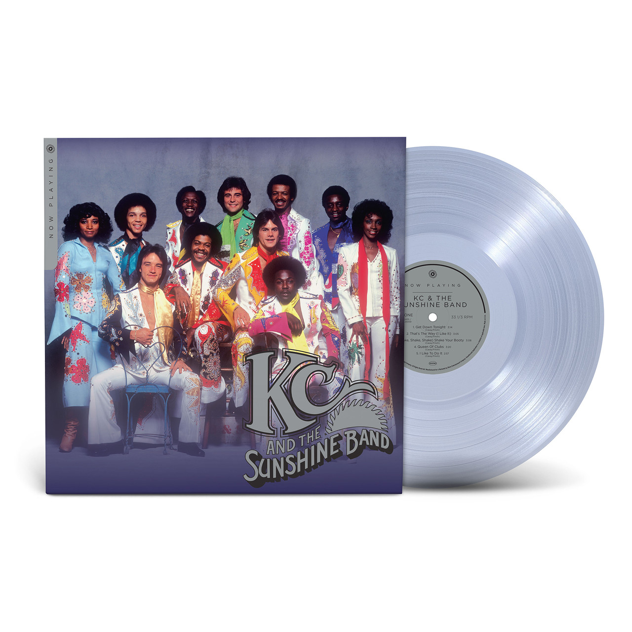 KC & THE SUNSHINE BAND – NOW PLAYING glitter ball clear vinyl LP
