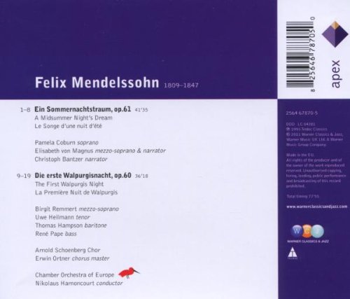 MENDELSSOHN – EIN SOMMERNACHTSTRAUM/DIE ERSTE WALPURGISNACHT CD