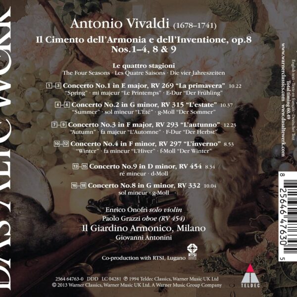 VIVALDI/IL GIARDINO ARMONICO – FOUR SEASONS CD