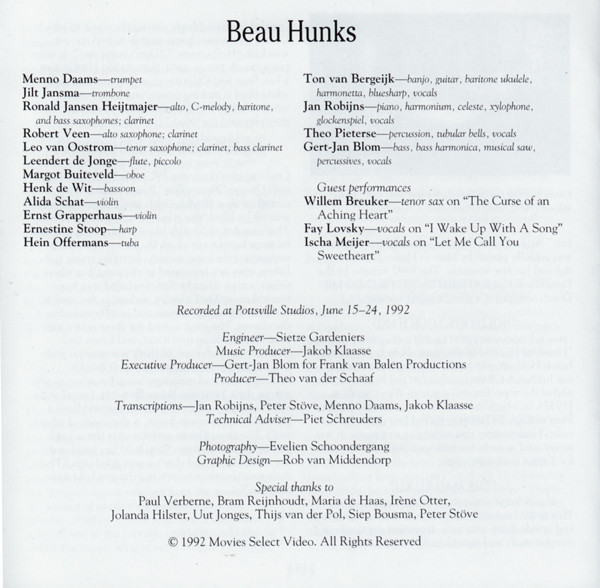 BEAU HUNKS – PLAYS THE ORIGINAL LAUREL & HARDY MUSIC VOL 1 CD