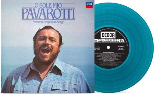 PAVAROTTI – LUCIANO – O SOLE MIO: FAVOURITE NEAPOLITAN SONGS blue vinyl LP