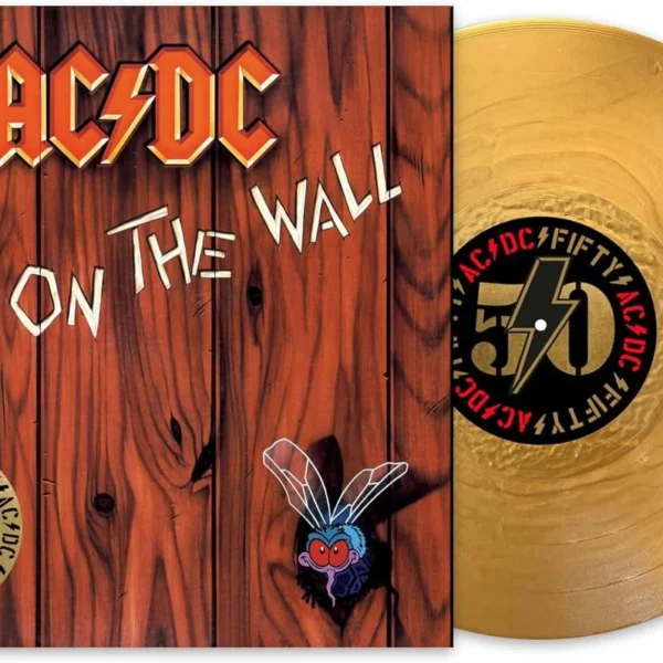 AC/DC –  FLY ON THE WALL 50th anniversary gold coloured vinyl LP