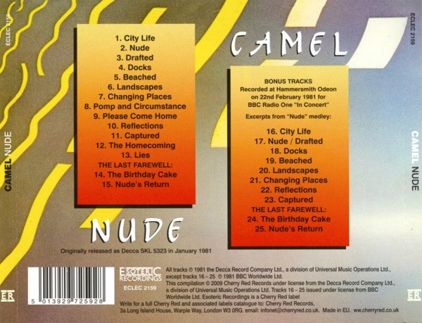 CAMEL – NUDE CD