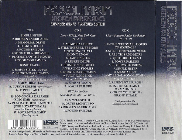 PROCOL HARUM – BROKEN BARRICADES CD3