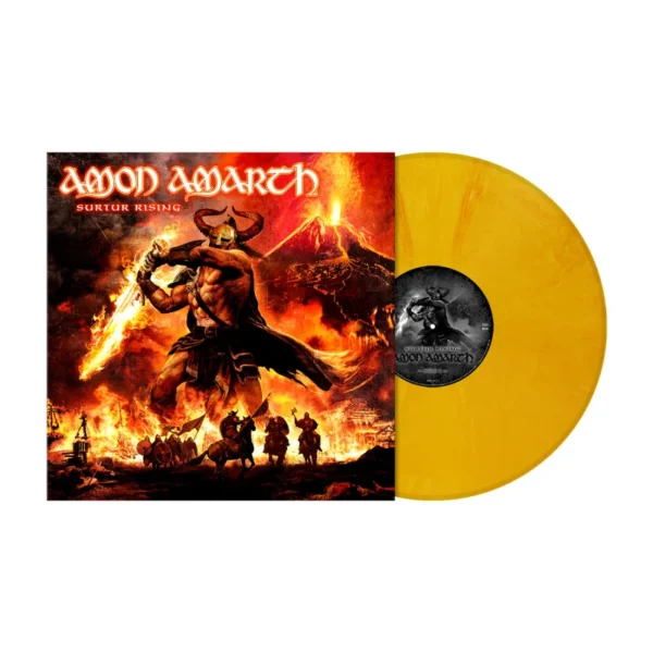 AMON AMARTH – SURTUR RISING sun yellow marbled vinyl LP