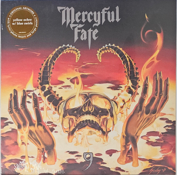MERCYFUL FATE – 9 yellow ochre blue swirls vinyl LP