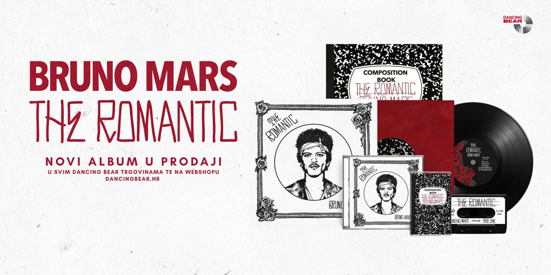 Bruno Mars vratio se s novim albumom "The Romantic"! Pronađi ga u svim Dancing Bear trgovinama te na webshopu dancingbear.hr