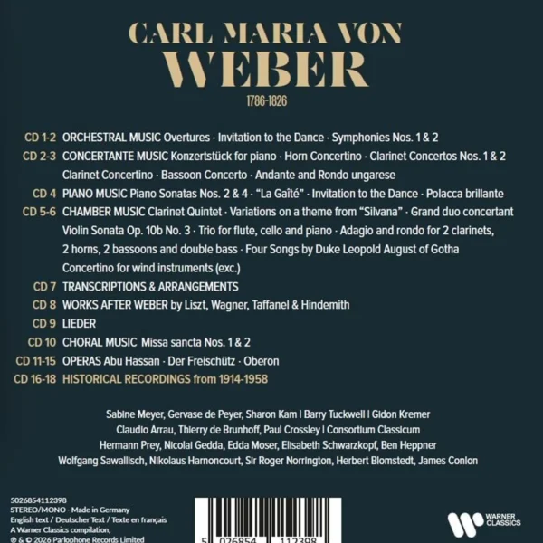 WEBER CARL MARIA VON – SPIRIT OF GERMAN ROMANTICISM CD18