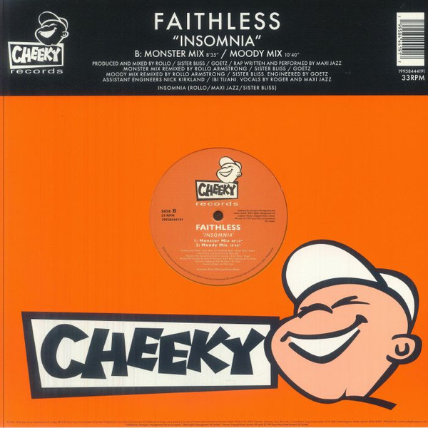 FAITHLESS – INSOMNIA 30th anniversary orange vinyl 12″M